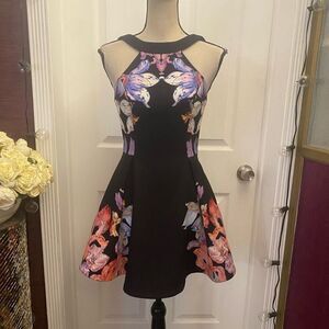 Keepsake open back mini dress, XS